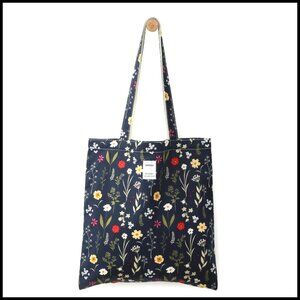 Floral Cotton Canvas Tote Bag Reusable Grocery Work Travel Gym Chic